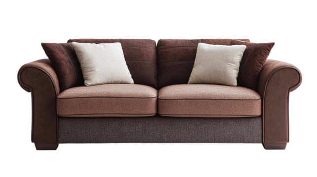 Designer sofa, cut out. Isolated on a transparent background.