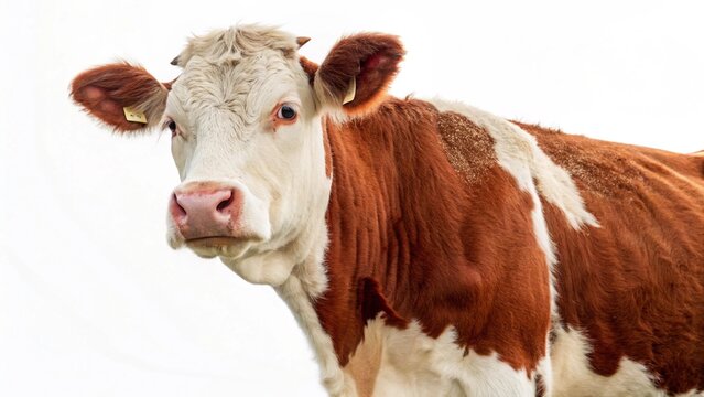 french simmental cow isolated on white background