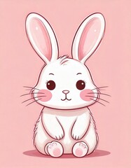 Obraz premium Dibujo de conejito de pascua, colores pasteles. Lindo, tierno