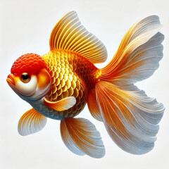 Fototapeta premium gold fish isolated on white