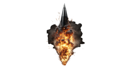 Missile Launch Explosion Fiery Blast, Powerful Rocket Ignition for Dramatic Displays.