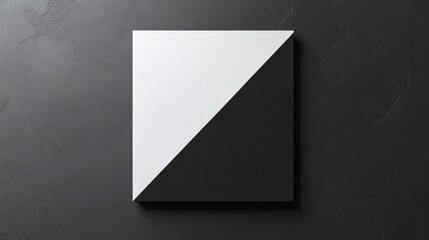 An elegant interpretation of contrast, where a square is divided diagonally into black and white halves.