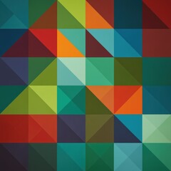 Fototapeta premium A vibrant colorful abstract pattern with multiple shades of colors like red, blue, yellow and green on a square background