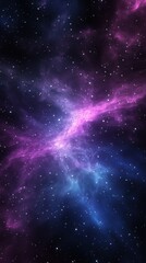 Beautiful Cosmic Nebula Displaying Vibrant Colors and Numerous Stars in Deep Space at Night