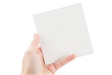 Blank White Square Card in Hand for Creative Design and Display