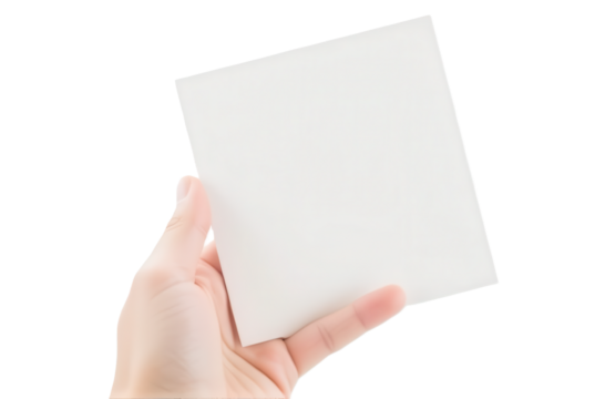 Blank White Square Card in Hand for Creative Design and Display