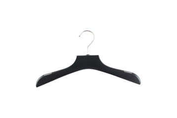 Black Clothes Hanger with Copper Hook on Transparent Background