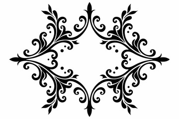 decorative corner elements set line art silhouette vector illustration