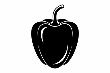 bell pepper line art silhouette vector illustration