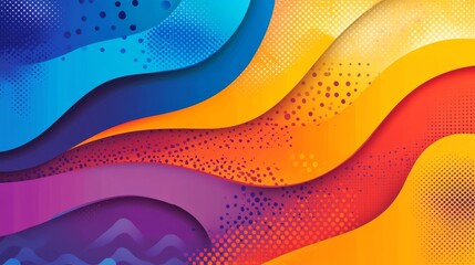Bold and Colorful Abstract Waves in a Dynamic Pop Art Style