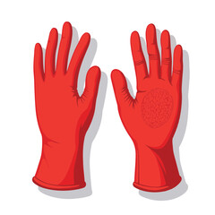 Obraz premium Bright red gardening gloves showcasing ergonomic design, functional style