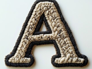 Clean Black and White Letter A Embroidered Patch Sample