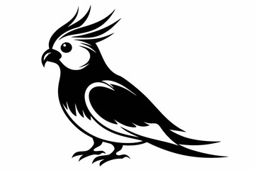 Fototapeta premium cockatiel line art silhouette vector illustration