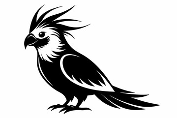 cockatiel line art silhouette vector illustration