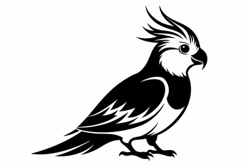 cockatiel line art silhouette vector illustration