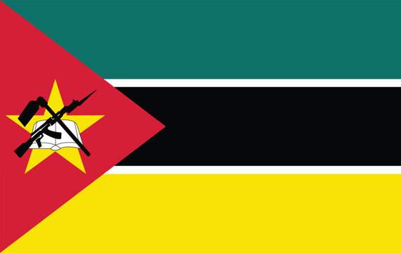Flag  of  Mozambique , Mozambique flag , flat vector illustration