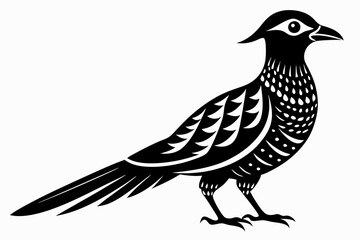 cuckoo line art silhouette vector illustration