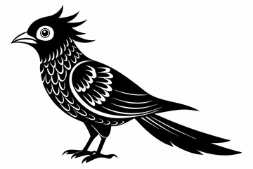 cuckoo line art silhouette vector illustration