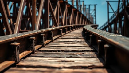 Obraz premium Exploring abandoned railroad tracks open air photography rustic setting ground level urban decay concept