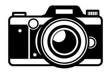 digital camera line art silhouette vector illustration 