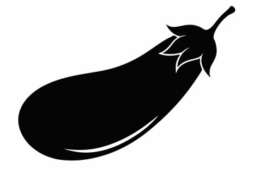 eggplant line art silhouette vector illustration