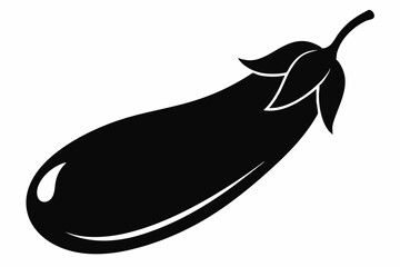 eggplant line art silhouette vector illustration