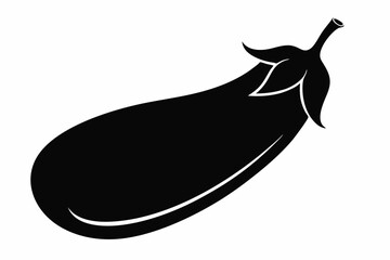 eggplant line art silhouette vector illustration