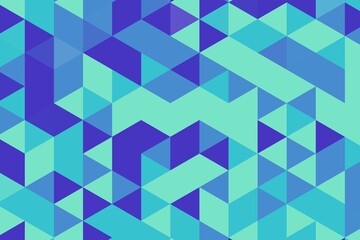 Triangular pixelated texture in blue mint with smooth and dynamic geometric design. Abstract digital background concept