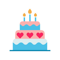 anniversary cake icon, anniversary cake flat illustration - simple vector illustration of anniversary cake , perfect for icons and logos