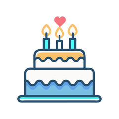 anniversary cake icon, anniversary cake flat illustration - simple vector illustration of anniversary cake , perfect for icons and logos