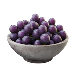 A bowl of plump juicy purple grapes fresh and delicious a tempting treat