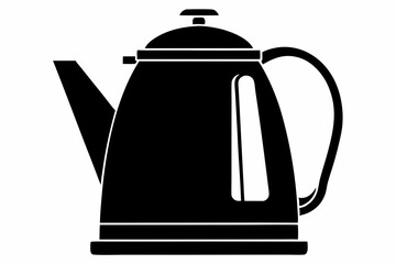 electric kettle line art silhouette vector illustration