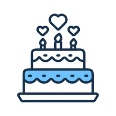 anniversary cake icon, anniversary cake flat illustration - simple vector illustration of anniversary cake , perfect for icons and logos