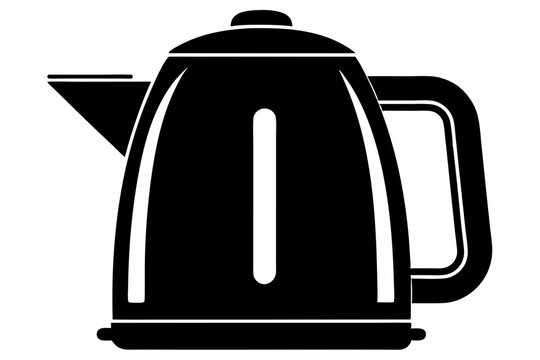recommend clip art: electric kettle line art silhouette vector illustration
