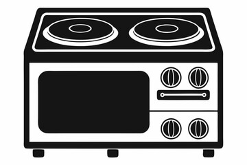electric stove line art silhouette vector illustration