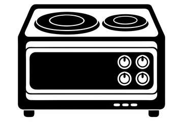 electric stove line art silhouette vector illustration