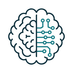 artificial intelligence brain icon, artificial intelligence brain flat illustration - simple vector illustration of artificial intelligence brain , perfect for icons and logos
