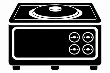 electric stove line art silhouette vector illustration