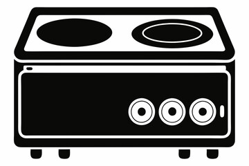 electric stove line art silhouette vector illustration