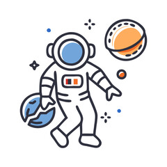 astronaut icon, astronaut flat illustration - simple vector illustration of astronaut , perfect for icons and logos
