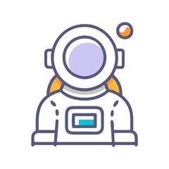 astronaut icon, astronaut flat illustration - simple vector illustration of astronaut , perfect for icons and logos
