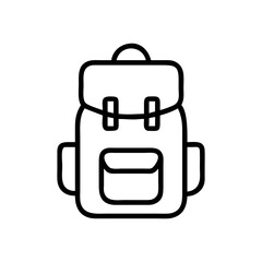 backpack with travel gear icon, backpack with travel gear flat illustration - simple vector illustration of backpack with travel gear , perfect for icons and logos