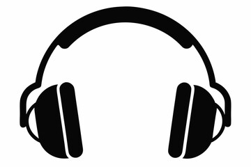 headphone line art silhouette vector illustration