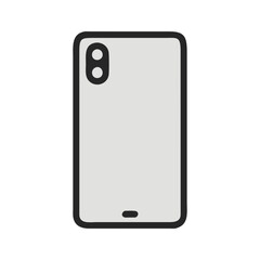 back view of smartphone icon, back view of smartphone flat illustration - simple vector illustration of back view of smartphone , perfect for icons and logos