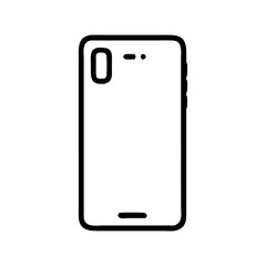 back view of smartphone icon, back view of smartphone flat illustration - simple vector illustration of back view of smartphone , perfect for icons and logos