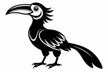 hornbill line art silhouette vector illustration © Pinak