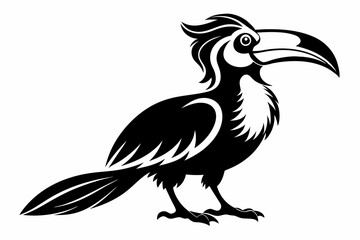 hornbill line art silhouette vector illustration