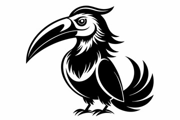 hornbill line art silhouette vector illustration
