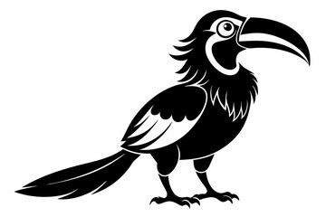 hornbill line art silhouette vector illustration © Pinak