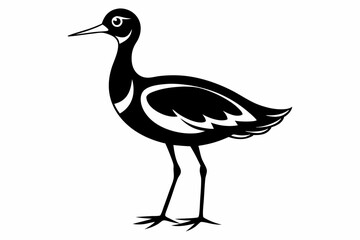 jacana line art silhouette vector illustration
